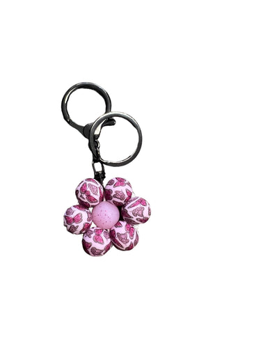 Custom Beaded Flower Keychain Made