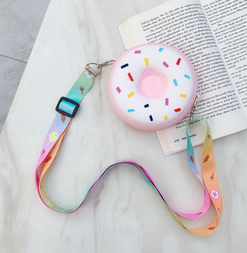 Pink and White Silicone Donut Style Bag