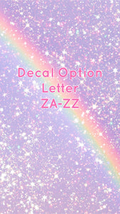 Decals for Cups-Letter ZA-ZZ