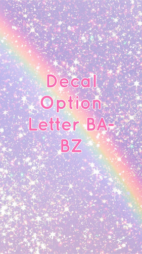 Decals for Cups-Letter BA-BZ