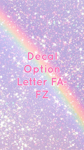 Decals for Cups-Letter FA-FZ