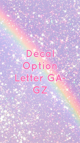Decals for Cups-Letter GA-GZ