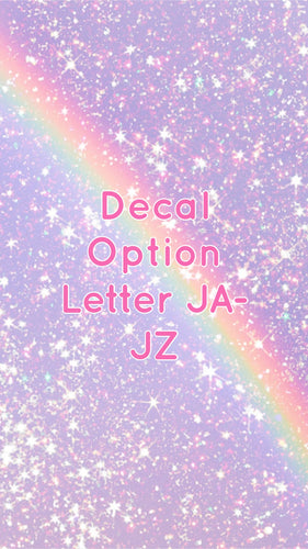 Decals for Cups-Letter JA-JZ