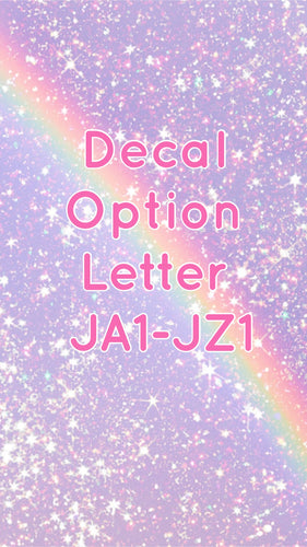 Decals for Cups-Letter JA1-JZ1