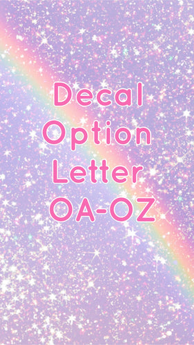 Decals for Cups-Letter OA-OZ