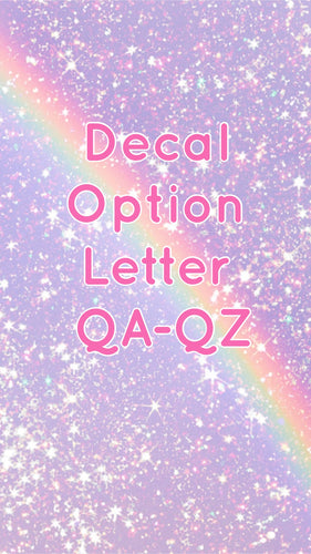 Decals for Cups-Letter QA-QZ
