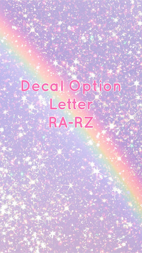 Decals for Cups-Letter RA-RZ