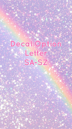 Decals for Cups-Letter SA-SZ