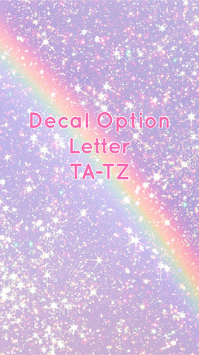 Decals for Cups-Letter TA-TZ