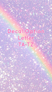 Decals for Cups-Letter TA-TZ