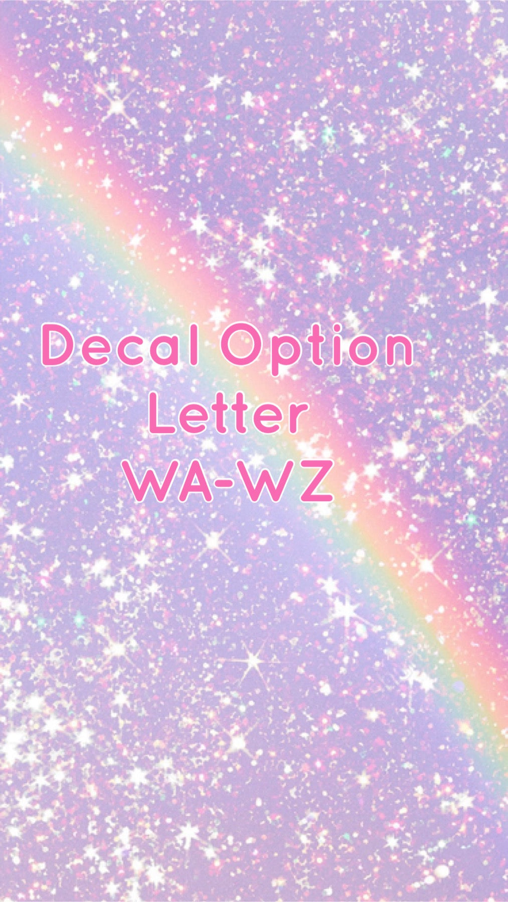 Decals for Cups-Letter WA-WZ