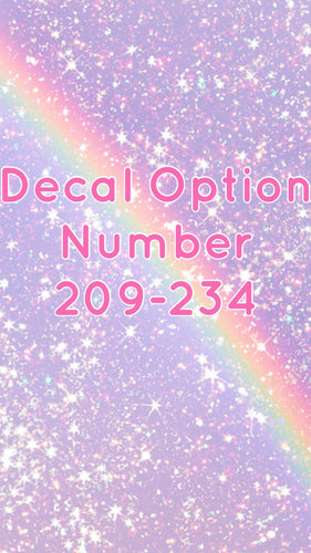 Decals for Cups-Number 209-234