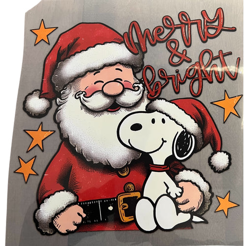 Merry And Bright Full Color Screen Print Transfer