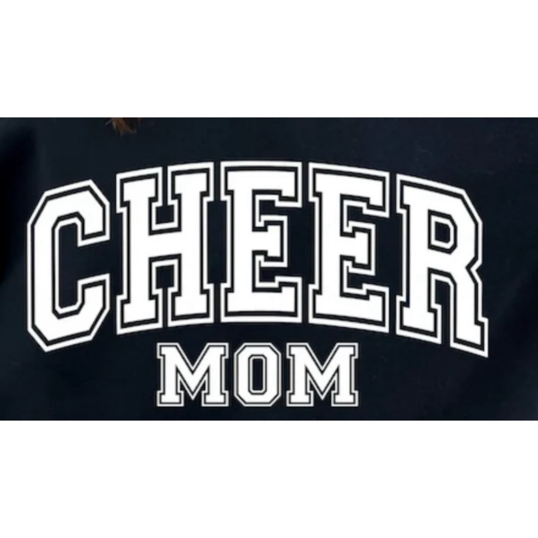 Cheer Mom White Screen Print Transfer