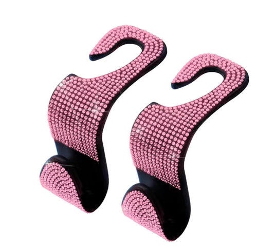 Bling Pink Rhinestone Headrest Hook for Car