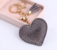 Load image into Gallery viewer, Ashley Heart Rhinestone Keychains/ Bag Charms