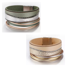 Load image into Gallery viewer, Calista Leather Magnetic Bracelet