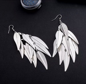 Naomi Multi-Layer Long Leaf Earrings