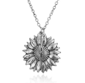 Antique Silver Sunflower Necklace