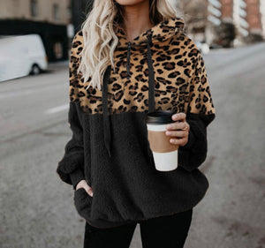 Super Soft Leopard Print Hooded Sweatshirt