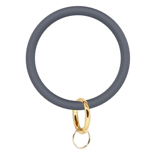 Matte Cement Gray Silicone Key Ring