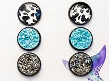 Load image into Gallery viewer, Custom Druzy and Cabochon Stud Earrings Made on Live