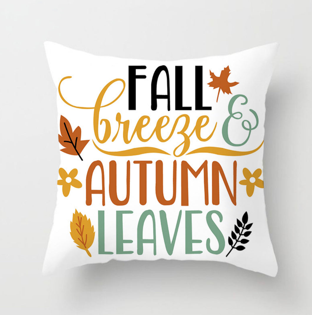 Fall Breeze and Autumn Leaves Throw Pillow