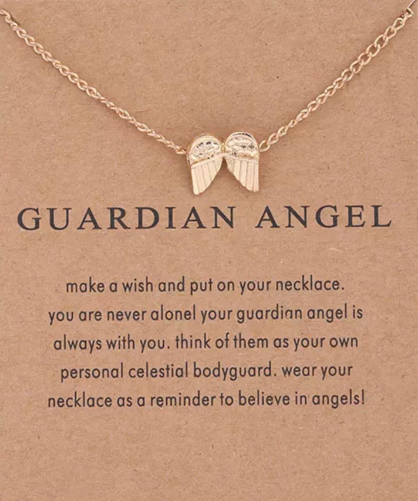 Inspirational: Guardian Angel Gold Necklace