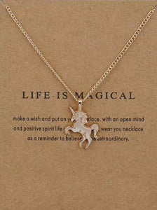 Inspirational: Life is Magical Gold Necklace