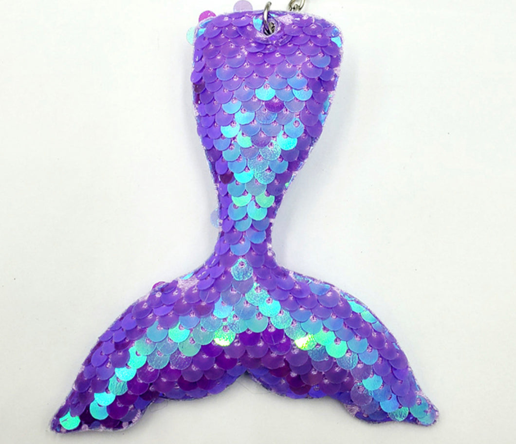 Purple Sequin Mermaid Tail Keychain/Bag Charm