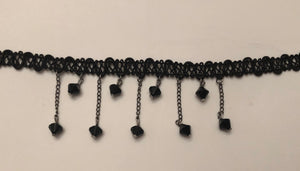 Annalise Black Choker with Beads