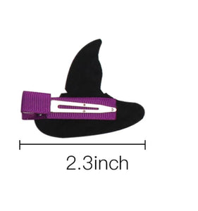 Purple and Gold Glitter Mini Witch Hat Hair Clip