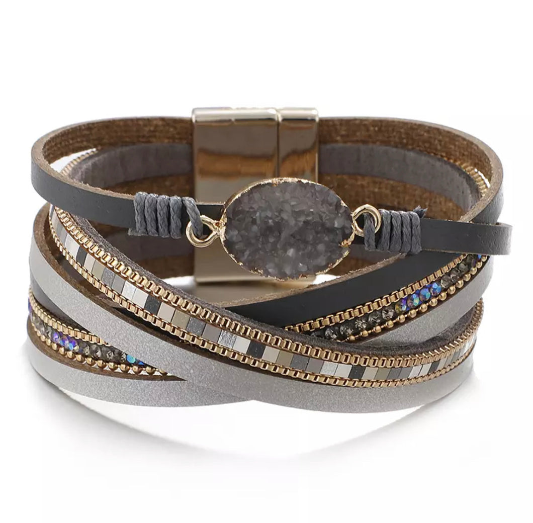 Lisa Gray Leather Bracelet
