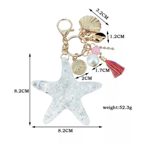 Transparent Starfish Keychain/ Bag Charm
