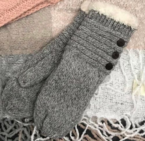 Gray Sherpa Lined Mittens