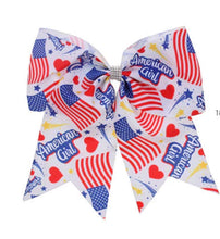 Load image into Gallery viewer, American Girl Flag Hair Bow
