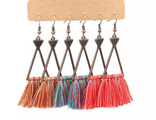 Load image into Gallery viewer, Bohemian Triangle Tassel Earring Sets