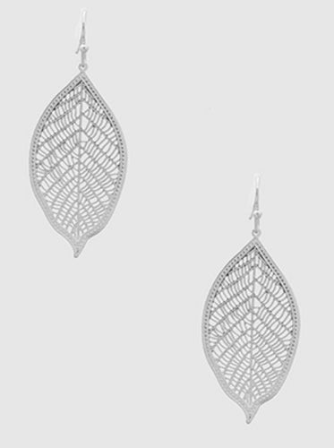 Rene Leaf Metal Drop Earrings