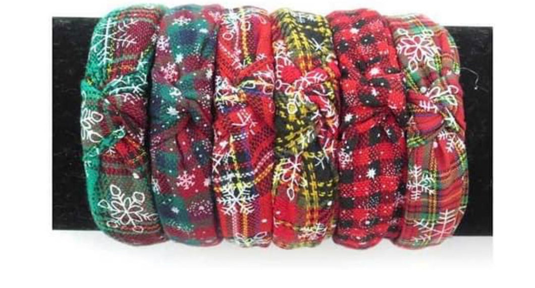 Plaid Headbands With Knot