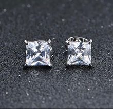 Load image into Gallery viewer, Emily Square Cubic Zirconia Studs