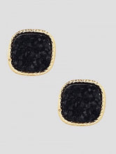 Load image into Gallery viewer, Addison Square Druzy Stud Earrings