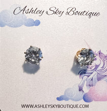 Load image into Gallery viewer, Round Cubic Zirconia Stud Earrings