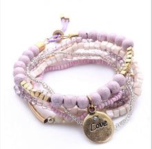 Load image into Gallery viewer, Love Pendant Stack Bracelet Bead Set