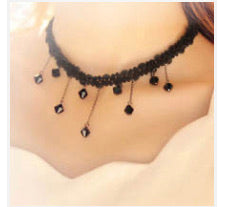 Annalise Black Choker with Beads