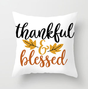 Thankful & Blessed Throw Pillow