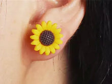 Load image into Gallery viewer, Sunflower Resin Stud Earrings