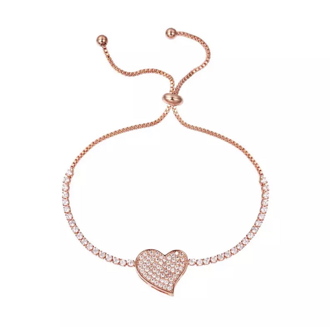 Daria Rose Gold Heart Bracelet