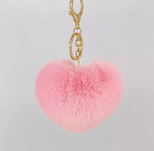 Load image into Gallery viewer, Stella Plush Heart Keychain/ Bag Charm
