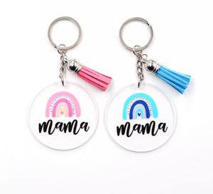 Acrylic Mama Rainbow Keychain