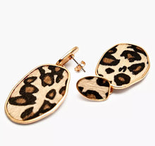 Load image into Gallery viewer, Jen Geometric Leopard Drop Earrings